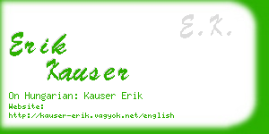 erik kauser business card